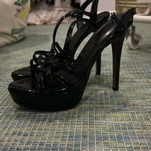 Black sexy stage heels worn twice